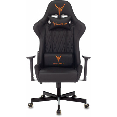 Кресло игровое Knight Armor черный ромбик экокожа с подголов. крестов. металл