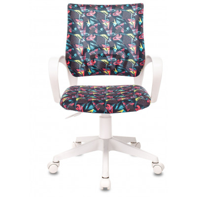 Кресло детское Бюрократ BUROKIDS 1 W мультиколор геометрия крестов. пластик пластик белый