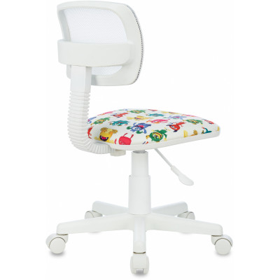 Кресло детское Бюрократ CH-W299 белый TW-15 сиденье мультиколор монстры сетка/ткань крестов. пластик пластик белый