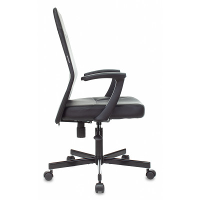 Кресло Бюрократ CH-605 черный экокожа крестов. металл черный