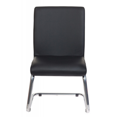 Кресло Бюрократ CH-250-V черный экокожа полозья металл серебристый