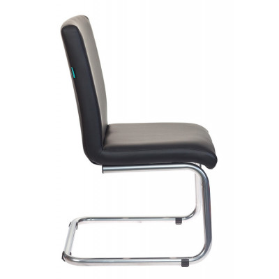 Кресло Бюрократ CH-250-V черный экокожа полозья металл серебристый