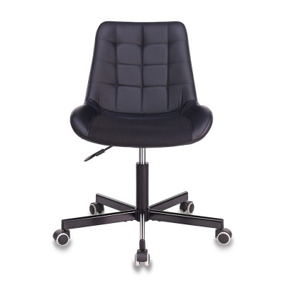 Кресло Бюрократ CH-350M черный текстиль/экокожа крестов. металл