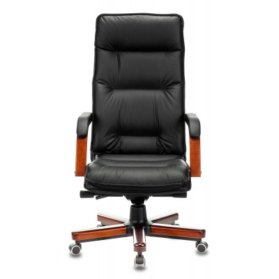 Кресло руководителя Бюрократ T-9927WALNUT черный кожа крестов. металл/дерево