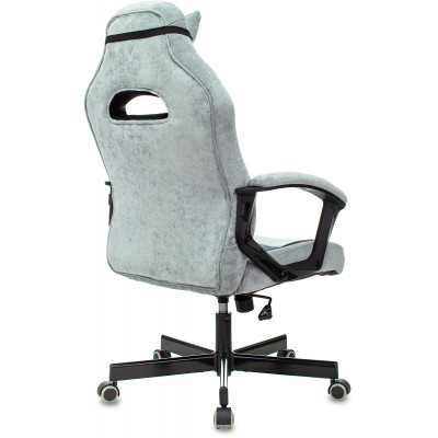 Кресло игровое Zombie VIKING 6 KNIGHT Fabric голубой с подголов. крестов. металл