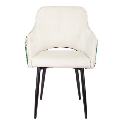 Кресло Бюрократ CH-380F молочный джунгли на ножках металл