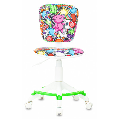 Кресло детское Бюрократ CH-W204/F мультиколор маскарад крестов. пластик подст.для ног пластик белый