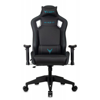 Кресло игровое Knight Outrid Smile черный экокожа с подголов. крестов. пластик