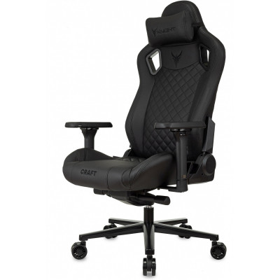 Кресло игровое Knight Craft черный экокожа с подголов. крестов. металл