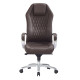 Кресло руководителя Бюрократ _Aura коричневый кожа крестов. алюминий
