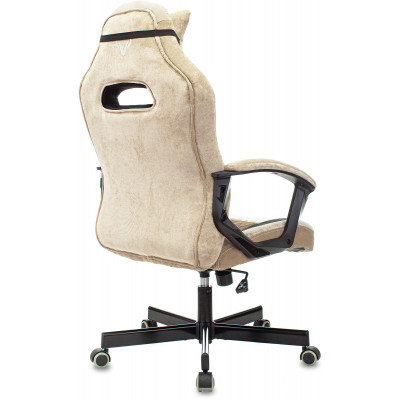 Кресло игровое Zombie VIKING 6 KNIGHT Fabric коричневый/бежевый с подголов. крестов. металл