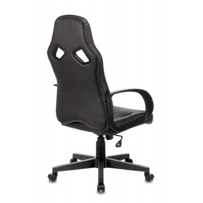 Кресло игровое Zombie RUNNER черный/зеленый экокожа крестов. пластик