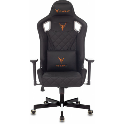 Кресло игровое Knight Outrider черный ромбик экокожа с подголов. крестов. металл