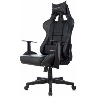 Кресло игровое Zombie Game Penta черный экокожа с подголов. крестов. пластик