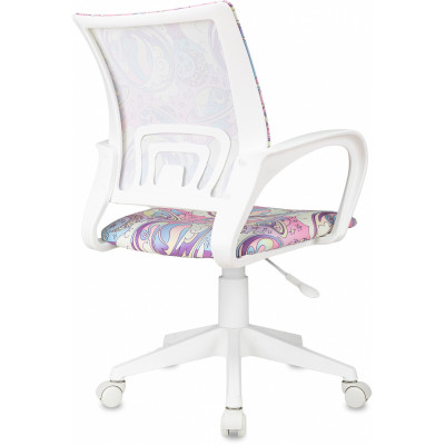 Кресло детское Бюрократ BUROKIDS 1 W мультиколор луна розовая крестов. пластик пластик белый