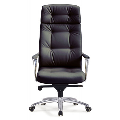 Кресло руководителя Бюрократ _DAO черный кожа крестов. алюминий