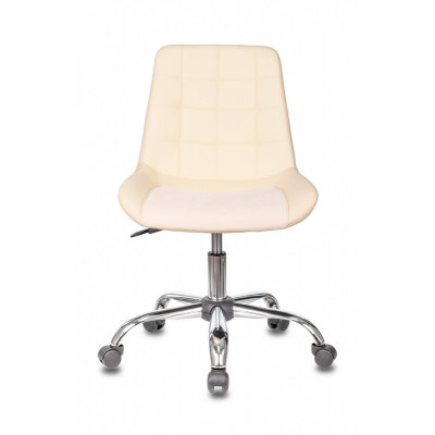 Кресло Бюрократ CH-350SL светло-бежевый текстиль/экокожа крестов. металл хром