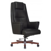 Кресло руководителя Бюрократ _DUKE черный кожа крестов. металл/дерево