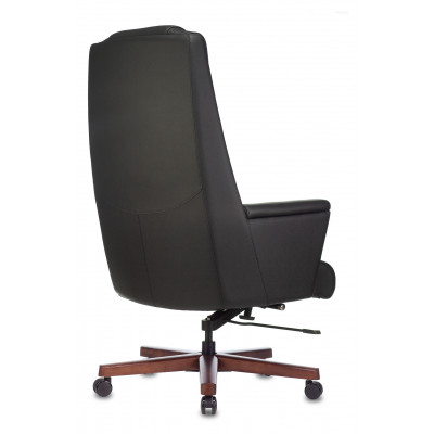 Кресло руководителя Бюрократ _DUKE черный кожа крестов. металл/дерево