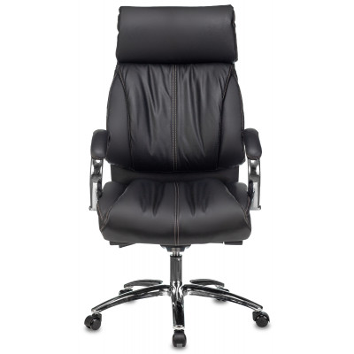 Кресло руководителя Бюрократ T-9904NSL черный кожа крестов. металл хром