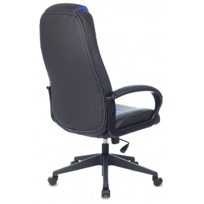 Кресло игровое Zombie 8 синий экокожа крестов. пластик