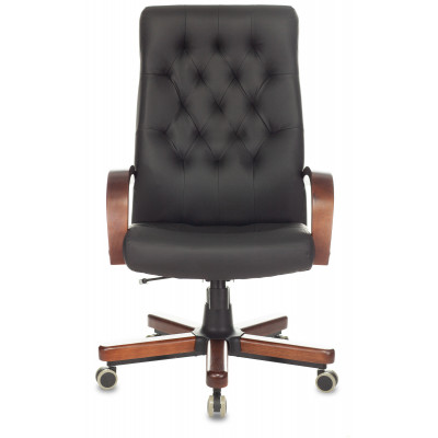 Кресло руководителя Бюрократ T-9928WALNUT/ECO черный экокожа крестов. металл/дерево