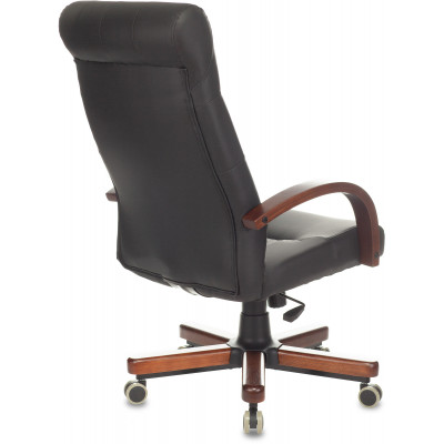 Кресло руководителя Бюрократ T-9928WALNUT/ECO черный экокожа крестов. металл/дерево