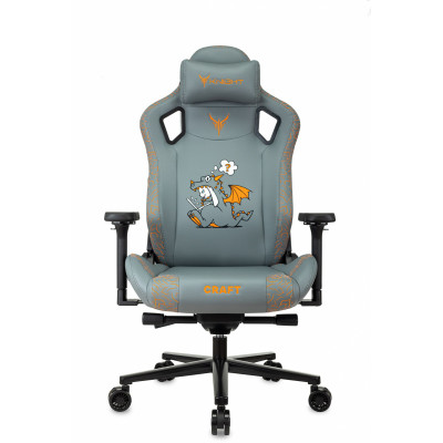 Кресло игровое Knight Craft Dragon серый экокожа крестов. металл