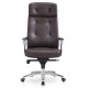 Кресло руководителя Бюрократ _DAO коричневый кожа крестов. алюминий