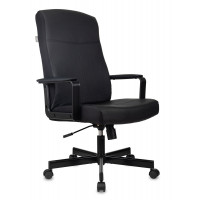 Кресло руководителя Бюрократ DOMINUS черный экокожа крестов. металл