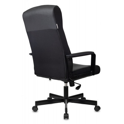 Кресло руководителя Бюрократ DOMINUS черный экокожа крестов. металл