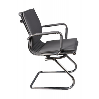 Кресло Бюрократ CH-993-Low-V серый экокожа низк.спин. полозья металл хром