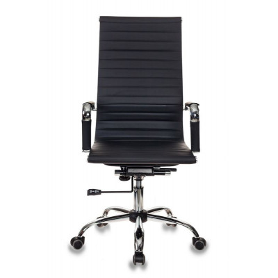 Кресло руководителя Бюрократ CH-883 черный экокожа крестов. металл хром