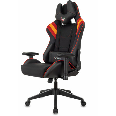 Кресло игровое Zombie VIKING 4 AERO черный/красный ткань/эко.кожа с подголов. крестов. пластик