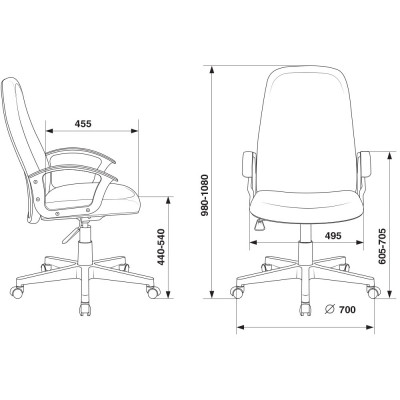 Кресло руководителя Бюрократ CH-808LT серый 3C1 крестов. пластик
