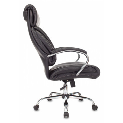 Кресло руководителя Бюрократ T-9904NSL черный экокожа крестов. металл хром