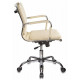 Кресло руководителя Бюрократ Ch-993-Low слоновая кость экокожа низк.спин. крестов. металл хром