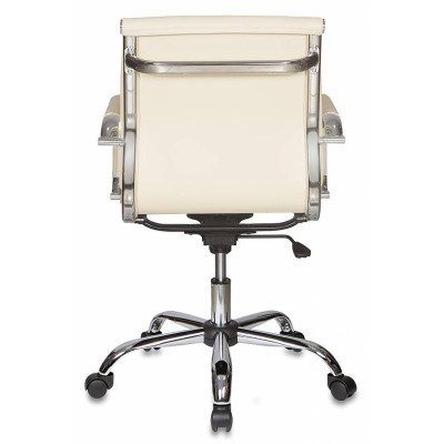 Кресло руководителя Бюрократ Ch-993-Low слоновая кость экокожа низк.спин. крестов. металл хром