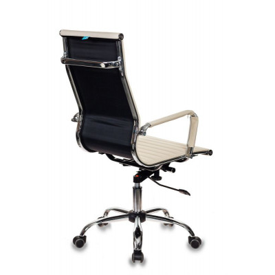 Кресло руководителя Бюрократ CH-883 слоновая кость экокожа крестов. металл хром