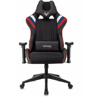 Кресло игровое Zombie VIKING 4 AERO белый/синий/красный ткань/эко.кожа с подголов. крестов. пластик