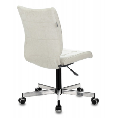 Кресло Бюрократ CH-330M молочный Velvet 20 крестов. металл хром