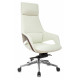 Кресло руководителя Бюрократ _DAO-2 белый кожа с подголов. крестов. алюминий