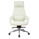 Кресло руководителя Бюрократ _DAO-2 белый кожа с подголов. крестов. алюминий
