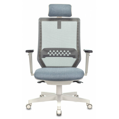 Кресло эргономичное Бюрократ EXPERT серый TW-04 сиденье голубой 38-405 сетка/ткань с подголов. крестов. пластик пластик белый