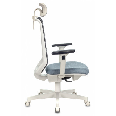 Кресло эргономичное Бюрократ EXPERT серый TW-04 сиденье голубой 38-405 сетка/ткань с подголов. крестов. пластик пластик белый