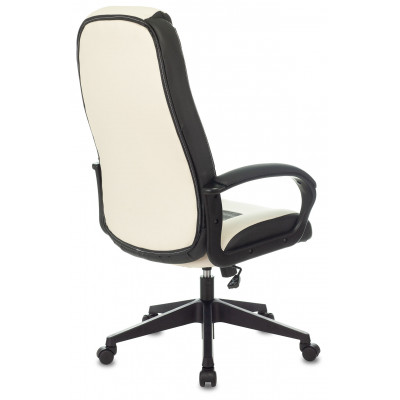 Кресло игровое Zombie 8 белый/черный экокожа крестов. пластик