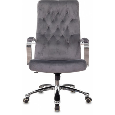 Кресло руководителя Бюрократ T-9928SL Fabric серый Italia 26 крестов. металл хром