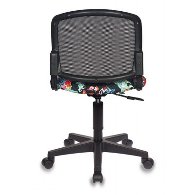 Кресло детское Бюрократ CH-296NX черный сиденье черный черепа сетка/ткань крестов. пластик