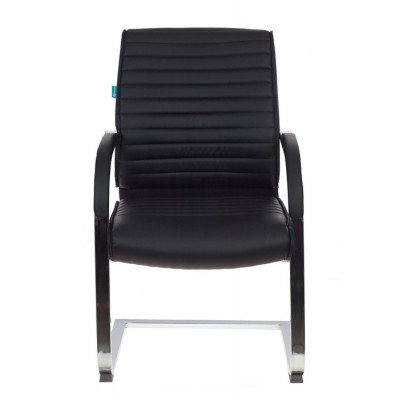 Кресло Бюрократ T-8010-Low-V черный экокожа низк.спин. полозья металл хром