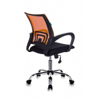 Кресло Бюрократ CH-695NSL оранжевый TW-38-3 сиденье черный TW-11 сетка/ткань крестов. металл хром